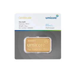 Umicore 50 gram goudbaar kopen